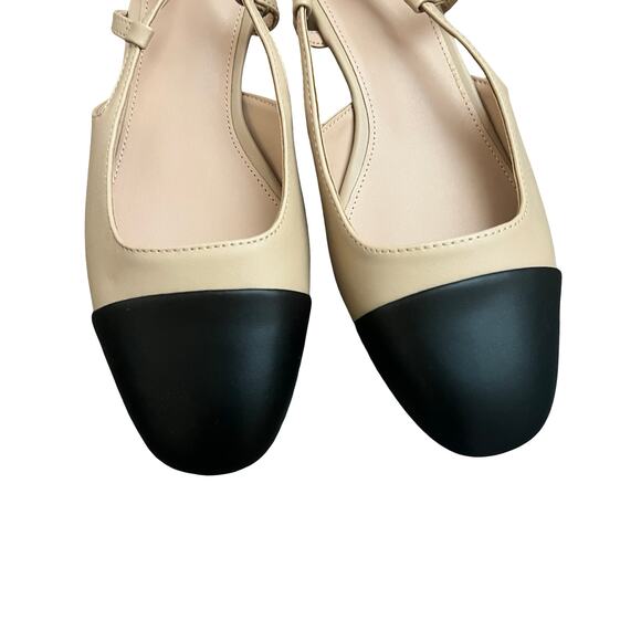 A NEW DAY Maxine Cap-toe Slingback Flats Tan 8.5 Wide - Picture 2 of 5